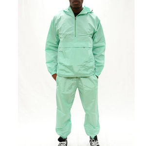OEM Men's Hooded Solid Waterproof Breathable Tracksuit Windbreaker <b>Jacket</b> Pants 2 1 Design Lightweight Outdoor Sports <b>Techwear</b> - Product Image 2