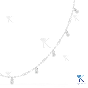 สร้อยคอเพชรทรงหยดน้ำเจียระไนบริลเลียนท์  ทองคำแท้ 14K 18K  ประดับเพชรคุณภาพสูงสีขาว E  งานฝีมือประณีตสำหรับผู้หญิง เหมาะสำหรับงานปาร์ตี้ - Product Image 4