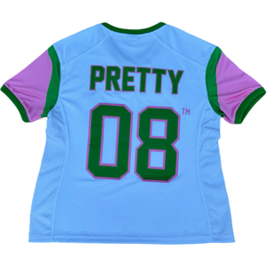 Camiseta de Fútbol AKA para Mujer, Azul Claro, Verde, Morado, Cuello en V, Manga Corta, Estilo Griego, Deportiva - Product Image 2