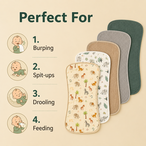 Paño de Algodón 100% para Bebés, Toalla de Alimentación Suave y Absorbente, Babero Lavable para Bebés, Accesorio para el Cuidado del Recién Nacido - Product Image 5