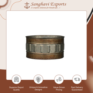 Fabriqué en Inde, panier de rangement et seau à vin rond en métal galvanisé classique pour fête d'Halloween, idéal pour la décoration de jardin - Product Image 2