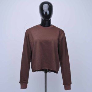 Sweat-shirts courts en molleton 100% coton tissé de haute qualité pour femmes, style streetwear, pour les tenues d'automne - Product Image 1