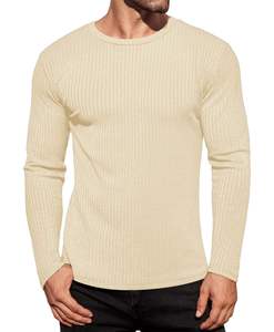 Camiseta Térmica de Manga Larga con Tejido de Canalé Personalizada, Algodón Premium, Fabricante de Ropa OEM, Marca Privada, Venta al Por Mayor - Product Image 1