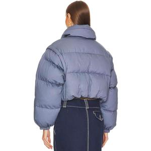 Chaqueta Acolchada Ligera para Mujer, con Bordado, Resistente al Viento, Ecológica, de Poliéster, con Cierre de Cremallera y Cuello Desmontable - Product Image 5