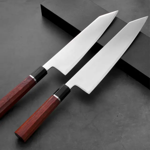 Cuchillo de Chef Ambidiestro LEGACY BLADES de Acero al Carbono Premium, Estilo Japonés, Hecho a Mano por Artesanos, Mango de Madera Natural, Acabado de Alto Brillo - Product Image 1
