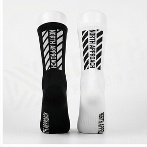 Crew <b>Socks</b> Geometric Pattern Blue <b>Breathable</b> Running <b>Socks</b> for Adults Spring Season - Product Image 2