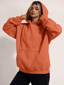 Sweat-shirt à capuche oversize élégant pour femme, en molleton brossé doux, avec impression de logo graphique personnalisé, style streetwear tendance - Product Image 4