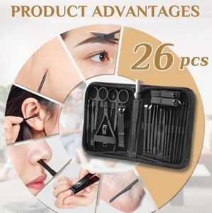 Kit de manucure et pédicure professionnel en acier inoxydable 26 pièces, 26-en-1, coupe-ongles en boîte, tout-en-un, pour usage personnel, soin des ongles et du visage - Product Image 6