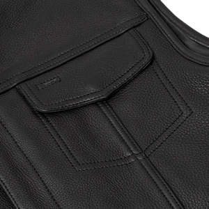 Veste de moto en cuir véritable noir de qualité supérieure pour homme, style motard classique, streetwear - Product Image 3