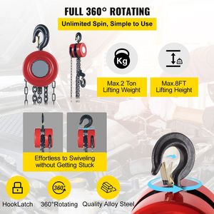 Paranco a Catena Manuale Industriale da 2 Tonnellate con Sollevamento di 8 Piedi e Altezza di Sollevamento di 6 Metri - Product Image 3