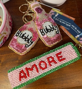 Porte-clés perlé personnalisé fait main, durable et écologique, avec logo, breloque de sac personnalisée, anneau à pompon, idée cadeau pour femmes et hommes - Product Image 5