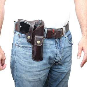 Cowhide Leather Universal Belt Holster with Snap Closure and Smooth Finish - Product Image 1