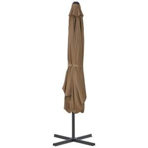 Grand parasol de jardin rotatif couleur taupe en polyester durable - Pour parasols et bases de terrasse - Product Image 4