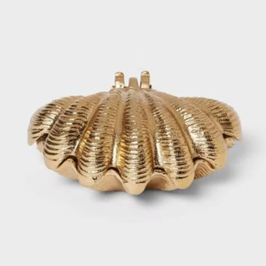 Handmade Metal Shell <b>Bowl</b> Carved Vintage Design Wedding <b>Decoration</b> <b>Gold</b> Finish Dry Fruits And Food Serving <b>Bowls</b> From India - Product Image 1