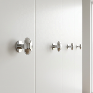 Bouton de meuble rond design, poignée durable pour armoire de cuisine, commode, style minimaliste, nickel poli, pour maison, bureau, hôtel - Product Image 6