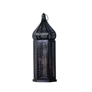 White And Gold Moroccan Style Floor <b>Pillar</b> <b>Candle</b> Lantern Handmade Metal Home Decor For Indoor Outdoor Home & Wedding Decor - Product Image 4