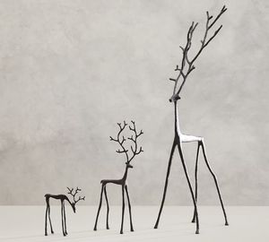 Juego de Figuras de Ciervos de Hierro Modernas, Escultura de Animales Minimalista Hecha a Mano, Decoración de Mesa, Estatuas Artísticas de Metal para Sala de Estar, Navidad - Product Image 1
