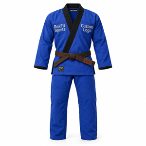 Kimono de Jiu Jitsu Brasileño Personalizado con Bordado en el Pecho, Cuello Envolvente, Chaqueta Kimono y Pantalones de Entrenamiento Unisex para Grappling OEM - Product Image 1