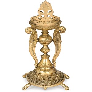 9 Inches Delightful Vastu Parrot Tall Lamp Handmade in India Carved <b>Tortoise</b> Base for <b>Home</b> Decor - Product Image 4