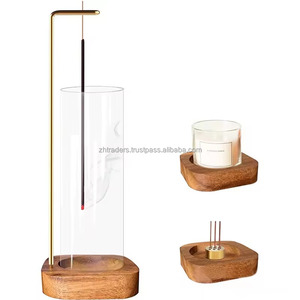 Exquisite Sheesham Wood and Glass <b>Incense</b> <b>Stick</b> <b>Holder</b> with Rustic Handmade Detailing for Elegant Home Spa, and Meditation Decor - Product Image 1