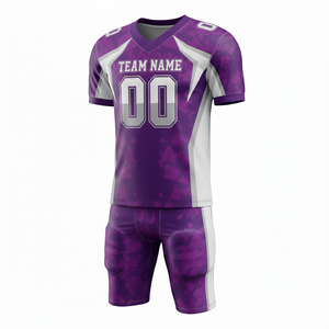 ชุดยูนิฟอร์มอเมริกันฟุตบอลแบบระบายอากาศได้ดี พิมพ์ลายตามสั่ง พร้อมกางเกงขาสั้น ตำแหน่งโลโก้ด้านหน้า ผลิตจากโพลีเอสเตอร์ 100% ป้องกันแบคทีเรีย - Product Image 4