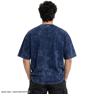 เสื้อยืดโอเวอร์ไซส์ผู้ชายแบบ Acidwash ผ้าฝ้ายทนทาน ทรงหลวมมีสไตล์ ใส่ได้ทุกวัน เสื้อยืดโอเวอร์ไซส์ผู้ชายแบบ Acidwash เนื้อผ้านุ่ม - Product Image 2