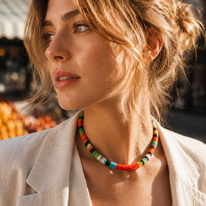 Collar de Cuentas de Vidrio Mosaico Celestial, Joyería India Hecha a Mano Elegante para Mujer, Línea de Moda al por Mayor, Precio de Fábrica - Product Image 3