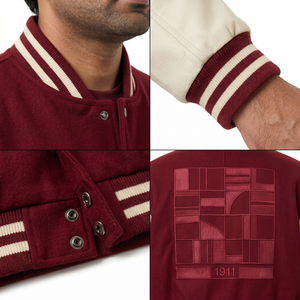 Veste de baseball universitaire personnalisée pour homme, corps en laine Melton, manches en cuir véritable, style universitaire, taille 3XL, fabricant OEM - Product Image 4