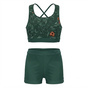 OEM ODM Sports Bra <b>Flare</b> <b>Leggings</b> Sets Women Workout Suits Crop Top Vests Yoga Set 2 Pieces Tank Top Pants Fitness Gym Set - Product Image 5