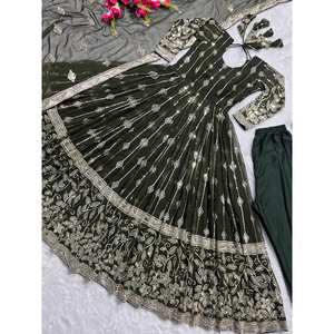 Conjunto de traje Anarkali de diseñador para mujer, ropa de fiesta con nuevo estilo elegante - Product Image 5