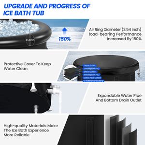 Vasca XXL Pieghevole per Immersione a Freddo 102 GL, Multilivello, Portatile per Esterni, per Trattamenti Fitness e Bagno di Ghiaccio - Product Image 5
