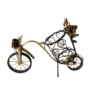 Wrought Iron Modern Bicycle Wine Rack Decor Art Sculpture Handmade Durable Customizable 3D Design Display <b>Stand</b> Wedding - Product Image 1