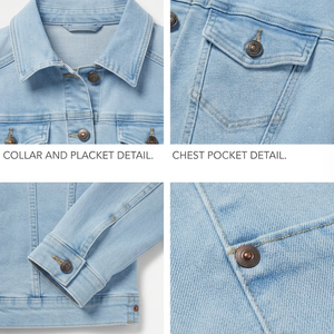 Veste en jean pour femme, coupe slim, extensible, légère, décontractée, respirante, confortable, veste en jean pas chère pour femme - Product Image 4