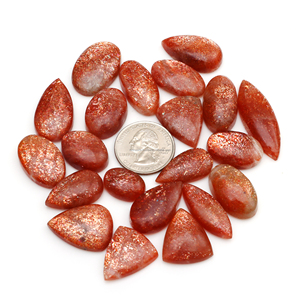 Wholesale Sparkling Cabs Sunstone Crystal Loose Gemstones Polished <b>Healing</b> Silver / Brass Jewelry Making - Product Image 4
