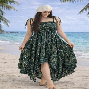 Vestido de Playa Mini de Una Pieza para Mujer, 100% Algodón Orgánico, Chifón, Estampado de Leopardo, Manga Regular, con Tanga, Ecológico - Product Image 1