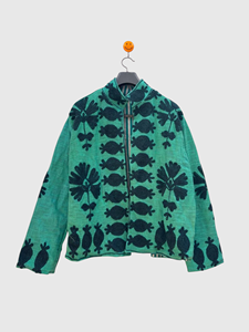 Veste à col mandarin brodée à la main avec des motifs floraux, manches longues, en lin et coton, pour femmes, taille plus, vêtements de printemps - Product Image 1