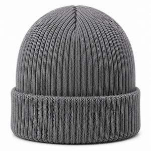 Solid Color Ribbed Knit Beanie Hat Green Unisex <b>Winter</b> Warm <b>Cap</b> Casual Style Adult 56-58CM - Product Image 5