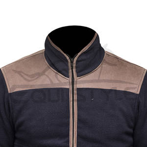 Veste en polaire bleue à fermeture éclair pour homme, col montant, manches longues, coupe-vent, logo personnalisé, veste d'hiver pour l'extérieur - Product Image 3
