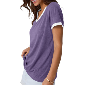 Camiseta de Mujer de Alta Calidad, Personalizada con Logotipo, de Algodón, Informal, Tejida, Lisa, con Estampado Gráfico, Estilo Urbano - Product Image 4