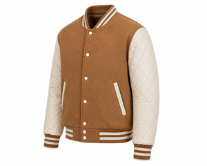 Chaqueta Varsity Unisex de Lana/Viscosa, Cuello Redondo Informal, Corte Regular, Color Sólido, Cierre de Pullover, Ropa de Invierno, con Capucha, Reversible - Product Image 2