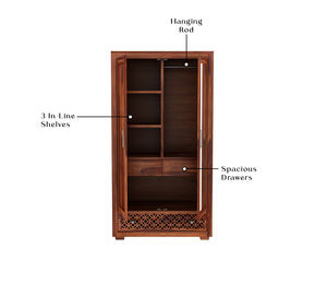 Armoire de qualité supérieure utilisée pour ranger les vêtements avec plusieurs étagères, base en bois, armoire pour chambre à coucher, armoire en bois avec miroir - Product Image 5