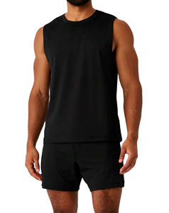 <b>Men's</b> Sleeveless Gym <b>Vest</b> Breathable Quick Dry Workout Muscle <b>Stringer</b> Tank Tops Solid Polyester/Cotton Wholesale Private Label - Product Image 1