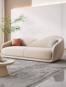 Modern Minimalist Curved <b>Cream</b> <b>Sofa</b> Nordic Luxury Living Room Couch - Product Image 5