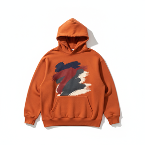 Sweat à capuche pour homme en molleton 100% coton épais, coupe oversize, effet délavé, avec impression numérique de logo personnalisé, idéal pour l'hiver - Product Image 1