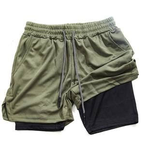 Shorts de sport double couche personnalisés en gros, fabricant et fournisseur OEM, polyester 150-220 GSM, marque privée, production en vrac - Product Image 6