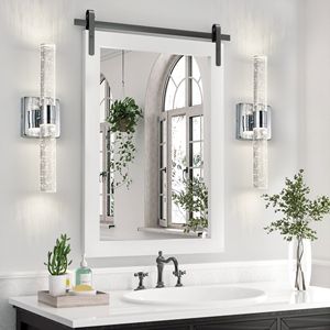 Applique da Parete Contemporanea a 2 Luci con Cristalli a Bolle, Finitura Cromata, 17 Pollici, per Bagno, Camera da Letto o Corridoio - Stile Moderno - Product Image 3