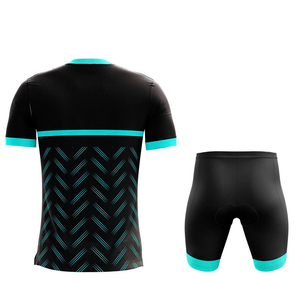 Sublimation Blank Cycling Uniform Full Zip Short Sleeve Biking Kit Modern <b>Athletic</b> Fit Cycling Uniform Yellow and Blue Team - Product Image 6