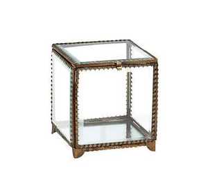 Boîte en métal et verre au design classique pour l'affichage de bijoux, colliers, montres et autres accessoires féminins, boîte de rangement, designs personnalisables - Product Image 2