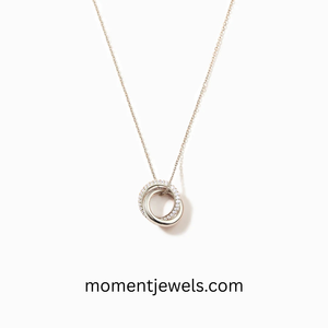 925 Sterling Silver <b>Double</b> Circle Pendant <b>Necklace</b> Zircon Link Chain Geometric Trendy Jewelry for Women Gift - Product Image 1