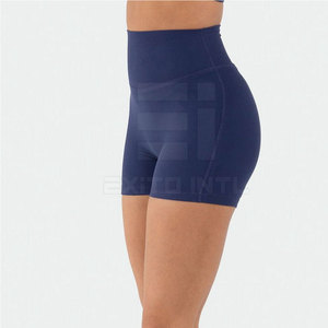 Pantalones Cortos de Yoga de Cintura Media para Mujer, Ropa Deportiva, Transpirables, Sin Costuras, con Logotipo Personalizado, Cintura Elástica, Hechos en Pakistán, en Oferta - Product Image 4